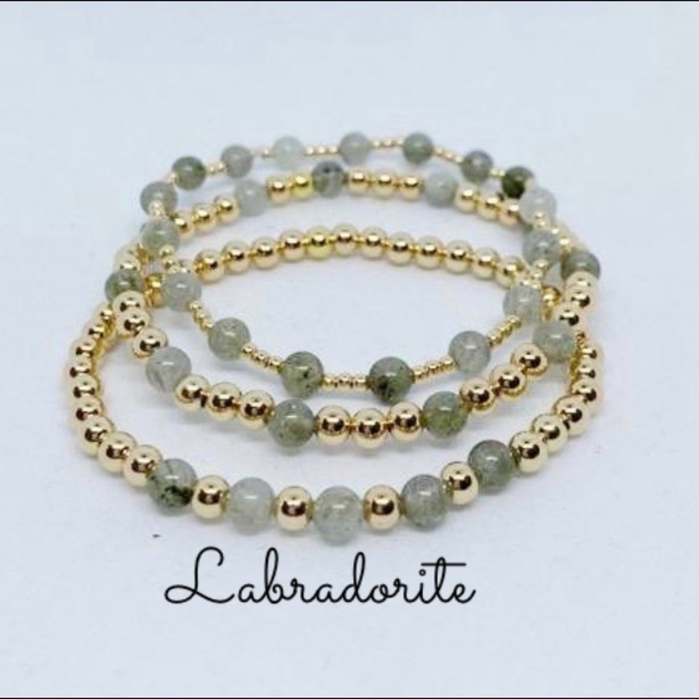 14k Gold Filled Bracelets  / gemstone ....